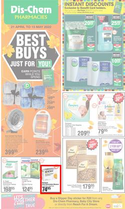 Dis-Chem : Best Buys Just For You (21 April - 15 May 2022), page 1