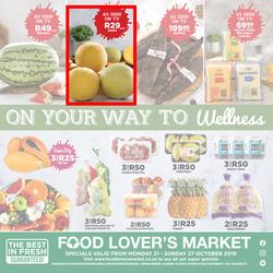 Food Lover's Market KZN : Our Way To Wellness (21 Oct - 27 Oct 2019), page 1