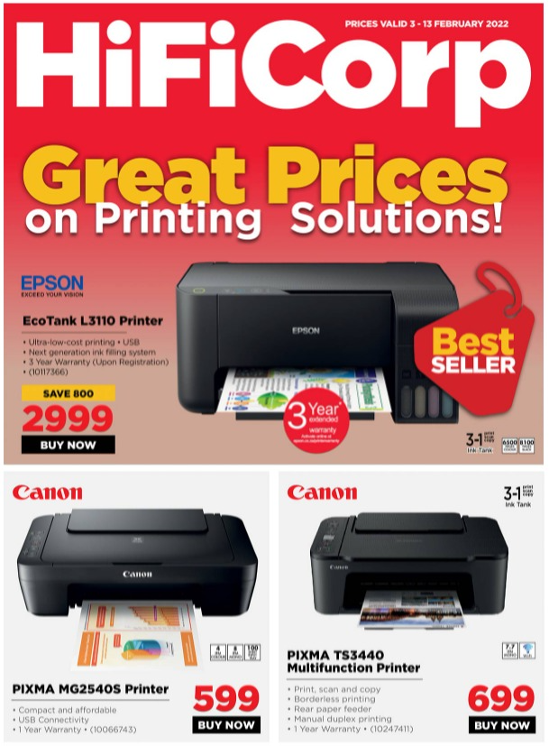 HiFi Corp Great Prices On Printing Solutions (3 February 13