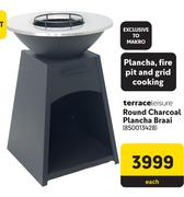 Terrace Leisure Round Charcoal Plancha Braai-Each