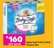Baby Soft 2 Ply Toilet Tissue 24s Pack- Per Pack