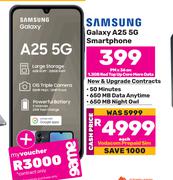 Samsung Galaxy A25 5G Smartphone-On Red Core More Data