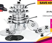 Tissolli 21-Piece Crown Stainless Steel Cookware Set-Per Set