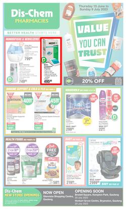 Dis-Chem : Value You Can Trust (15 June - 09 July 2023), page 1