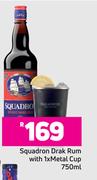 Squadron Dark Rum 750ml With 1 x Metal Cup