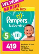 Pampers Active Baby Dry Mega Box Assorted Sizes-Each