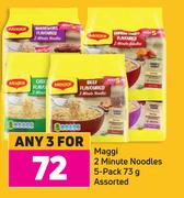 Maggi 2 Minute Noodles 5 Pack Assorted-For 3 x 73g