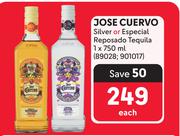 Jose Cuervo Silver Or Especial Reposado Tequila 89028, 901017- 1 x 750ml Each
