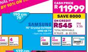 Samsung 190cm (75") Crystal CU7000 UHD 4K TV