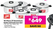 Hart 10 Piece J7 Aluminium Solid Lid Cookware Set