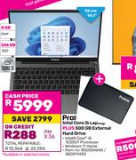 Proline Intel Core i5 Laptop Plus 500GB External Hard Drive