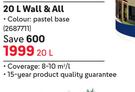 Plascon Wall & All (Pastel Base)-20Ltr