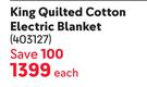 Bennett Read King Quilted Cotton Electric Blanket-Each
