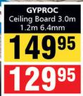 Gyproc Ceiling Board-3.0m x 1.2m x 6.4mm