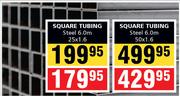 Steel Square Tubing 6.0m-50x1.6