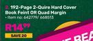 Pen+ Gear 192 Page 2-Quire Hard Cover Book (Feint Or Quad Margin)-Each