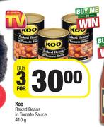 Koo Baked Beans In Tomato Sauce-For 3 x 410g
