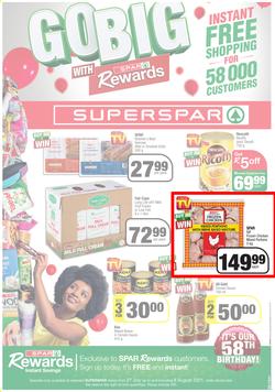 SUPERSPAR EASTERN CAPE : Go Big (27 July - 8 August 2021) Valid In | Bluewater Bay, Amalinda, Knysna, Heather Park, Jeffery's Bay, Rosehill, Protea, Sedgefield, Spandau, page 1