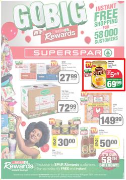 SUPERSPAR EASTERN CAPE : Go Big (27 July - 8 August 2021) Valid In | Bluewater Bay, Amalinda, Knysna, Heather Park, Jeffery's Bay, Rosehill, Protea, Sedgefield, Spandau, page 1