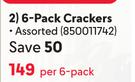 6-Pack Crackers Assorted 85001142-Per 6 Pack