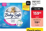 Baby Soft 2-Ply Toilet Tissue-24's Each
