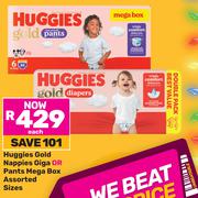 Huggies Gold Nappies Giga Or Pants Mega Box Assorted Sizes-Each
