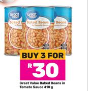 Great Value Baked Beans In Tomato Sauce-For 3 x 410g