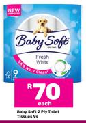 Baby Soft 2 Ply Toilet Tissues-9s Each