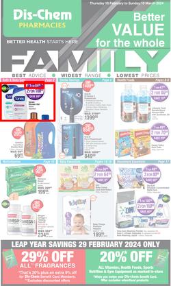 Dis-Chem : Better Value For The Whole Family (15 February - 10 March 2024), page 1