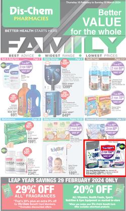 Dis-Chem : Better Value For The Whole Family (15 February - 10 March 2024), page 1