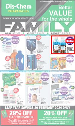 Dis-Chem : Better Value For The Whole Family (15 February - 10 March 2024), page 1