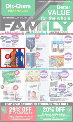 Dis-Chem : Better Value For The Whole Family (15 February - 10 March 2024), page 1