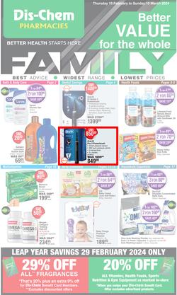 Dis-Chem : Better Value For The Whole Family (15 February - 10 March 2024), page 1