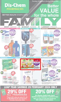 Dis-Chem : Better Value For The Whole Family (15 February - 10 March 2024), page 1