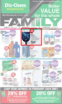 Dis-Chem : Better Value For The Whole Family (15 February - 10 March 2024), page 1