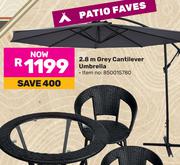 2.8m Grey Cantilever Umbrella