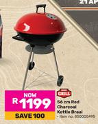 Expert Grill 56cm Red Charcoal Kettle Braai