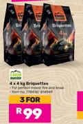 Campmaster 4 x 4Kg Briquettes-For 3