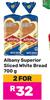 Albany Superior Sliced White Bread-For 2 x 700g