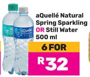 Aquelle Natural Spring Sparkling Or Still Water-For 6 x 500ml