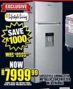 Lifestyle Living 211L Metallic Top Freezer W/D Fridge