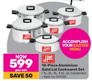 Hart 10 Piece Aluminium Solid Lid Cookware Set-Per Set