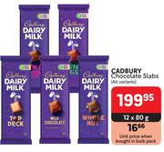 Cadbury Chocolate Slabs (All Variants)-12 x 80g