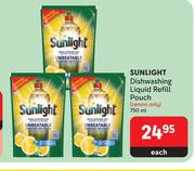 Sunlight Dishwashing Liquid Refill Pouch (Lemon Only)-750ml Each