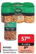 Rhodes Baked Beans In Tomato Sauce-6 x 410g