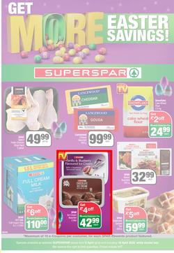 SUPERSPAR EASTERN CAPE : Get More Easter Savings (05 April - 18 April 2022) | Valid In Bluewater Bay, Despatch, Gelvandale, Hunters Retreat, Mount Pleasant, Newton Park, Our, Sunridge, page 1