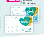 Pampers Complete Clean 9 x 64's Sensitive Protect 9 x 56's Or Baby Wipes-Each