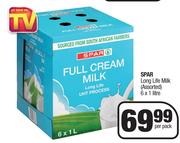 Spar Long Life Milk (Assorted)-6 x 1Ltr