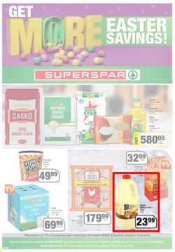 SUPERSPAR EASTERN CAPE : Get More Easter Savings (22 March - 03 April 2022) | Valid In Butterworth, Cofimvaba, Daku, Engcobo, Georgious, Highway, Kwantu, Mdantsane, Ndu, New Brighton, Protea, Zonke, page 1