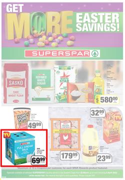 SUPERSPAR EASTERN CAPE : Get More Easter Savings (22 March - 03 April 2022) | Valid In Butterworth, Cofimvaba, Daku, Engcobo, Georgious, Highway, Kwantu, Mdantsane, Ndu, New Brighton, Protea, Zonke, page 1